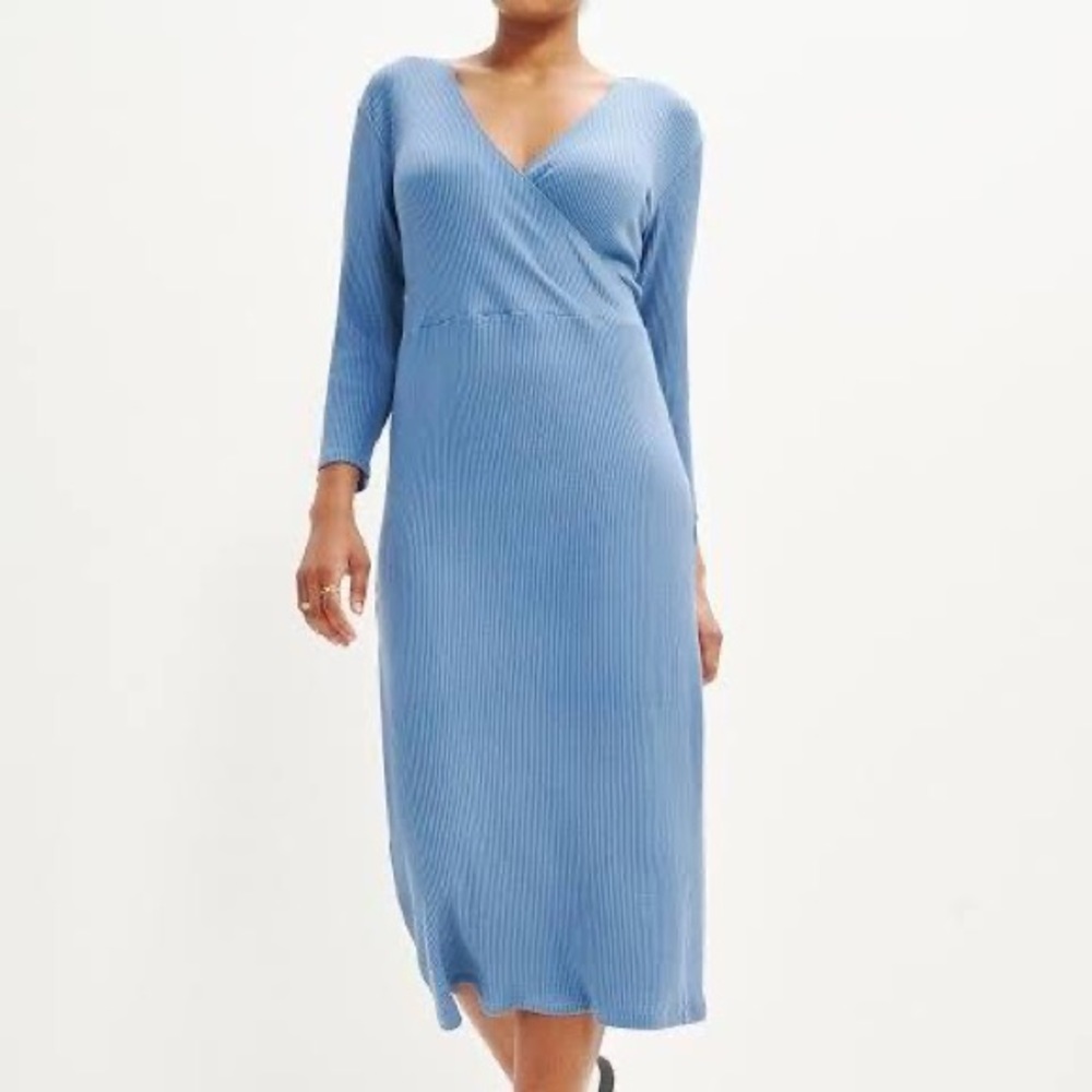Amour vert dot Paris rib dress in Horizon medium